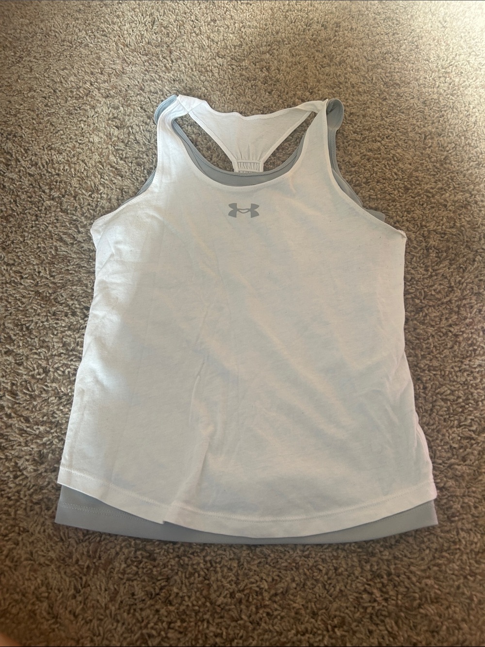 Under Armour White Racerback Layered Tank Top